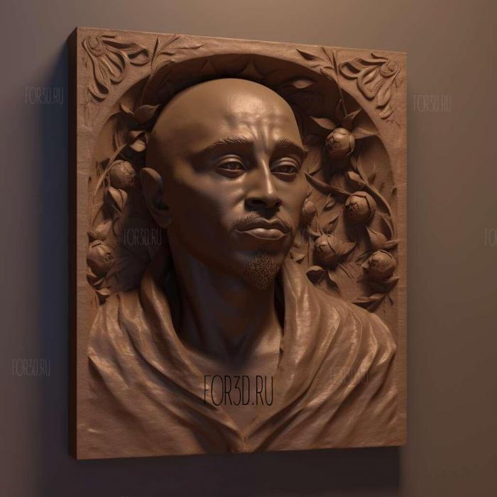 Tupac Shakur 1 stl model for CNC